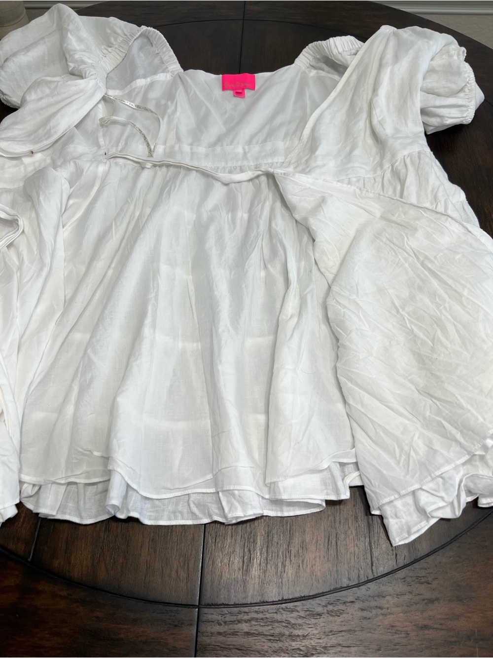 Lilly Pulitzer Iralee Wrap Dress Women’s Sz 12 White Linen Ruffle Tiered Short - Picture 9 of 11